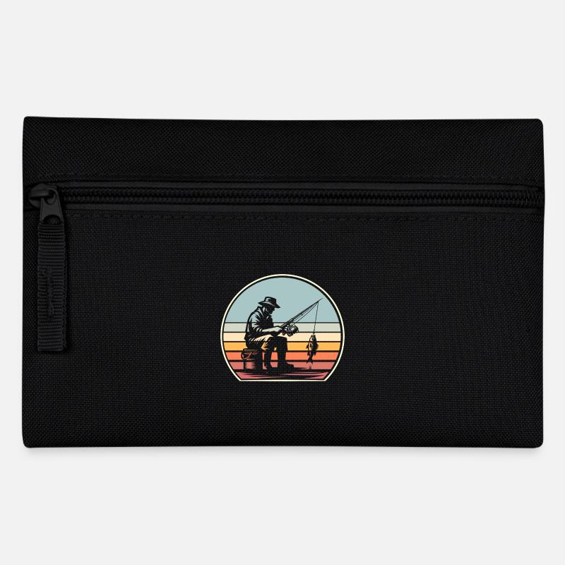 Angeln Angler Fischen - Federtasche - Schwarz