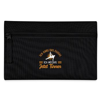 Turnen Mädchen Gymnastik Turnanzug Turnerin - Federtasche - Schwarz - Vorne
