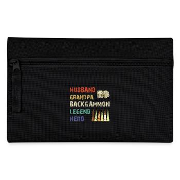 Backgammon Spiel - Federtasche - Schwarz - Vorne