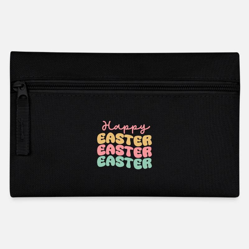 Happy Easter - Federtasche - Schwarz