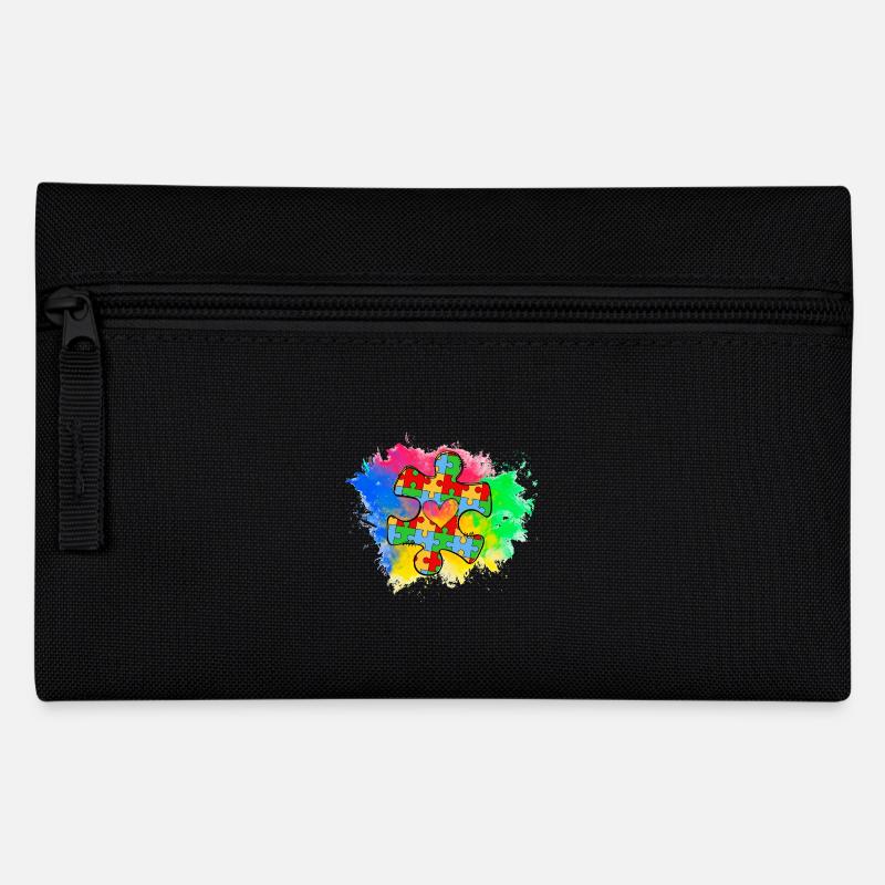 Autismus-Puzzle - Federtasche - Schwarz