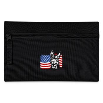 Australian Kelpie US America Flag Wilsigns - Pencil Case - black - Front
