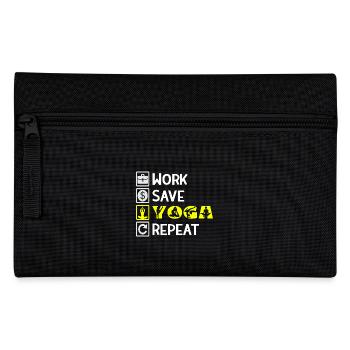 Work, Save, Yoga, Repeat - Yoga Saying - Pencil Case - black - Front