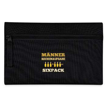 Beer Men Arithmetic Problem Six Pack Beer Saying - Pencil Case - black - Front
