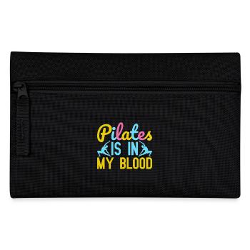 Yoga Pilates Is In My Blood Funny Yoga - Pencil Case - black - Front
