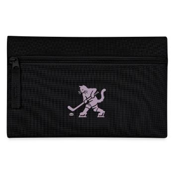 Katze Eishockey Minimalistisch Silhouette Spieler - Pencil Case - black - Front
