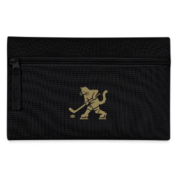 Katze Eishockey Minimalistisch Silhouette Spieler - Pencil Case - black - Front