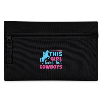 Western Rider This Girl Loves Her Cowboys Cowgirls - Pencil Case - black - Front