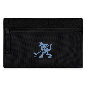 Katze Eishockey Minimalistisch Silhouette Spieler - Federtasche - Schwarz - Vorne