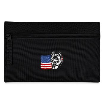 American Staffordshire US America Flag Wilsigns - Pencil Case - black - Front