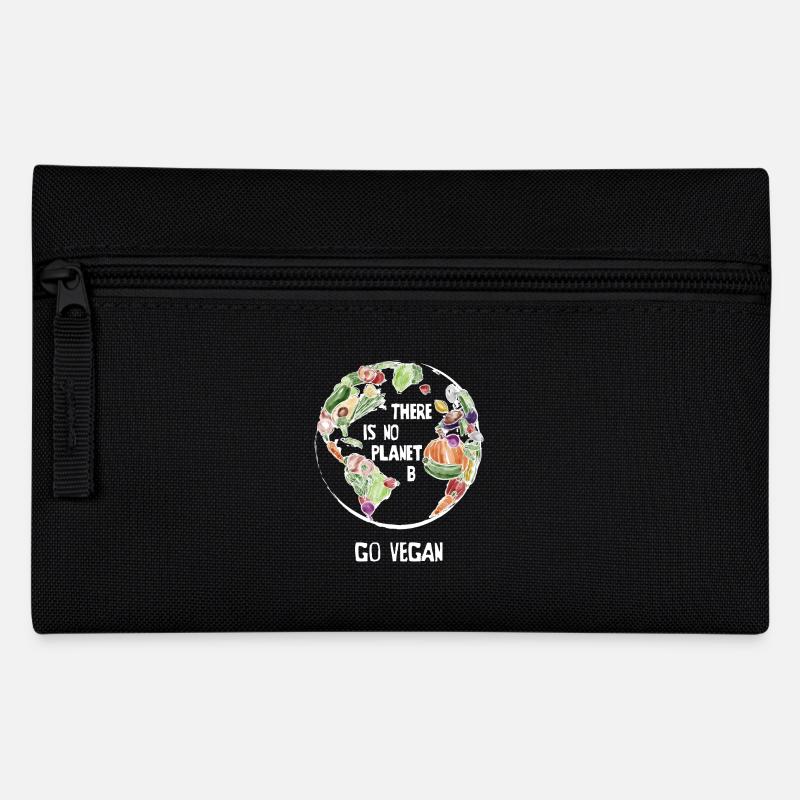 There Is No Planet B, Go Vegan! - Federtasche - Schwarz