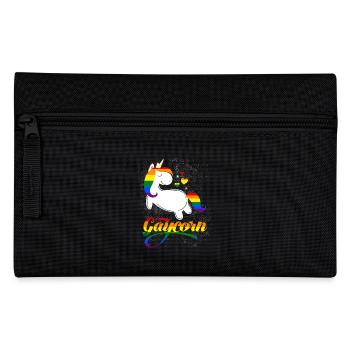 Gaycorn - Gay Unicorn - Federtasche - Schwarz - Vorne