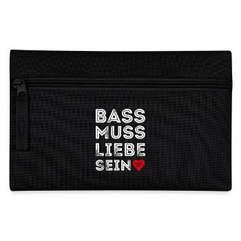 Bass muss Liebe sein lustiges Musik Party Geschenk - Federtasche - Schwarz - Vorne