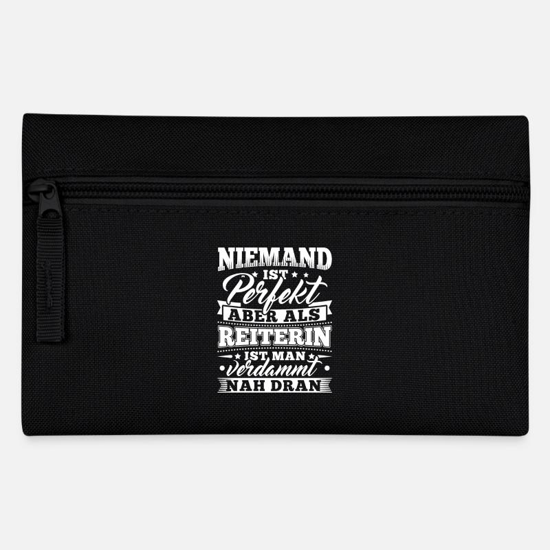 Lustiges Reiten Reiter Reit Shirt - Federtasche - Schwarz