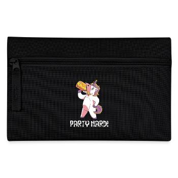 Funny funny unicorn drunk Christmas gift - Pencil Case - black - Front
