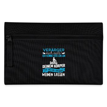 Physiotherapeut Physio Beruf Sprüche neu Geschenk - Federtasche - Schwarz - Vorne