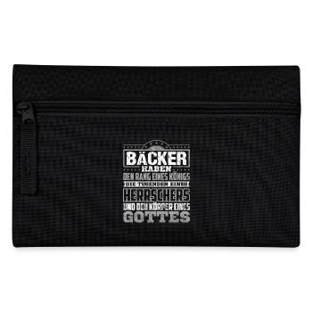 Bäcker Backstube Bäckerei Backhaus backen Geschenk - Federtasche - Schwarz - Vorne