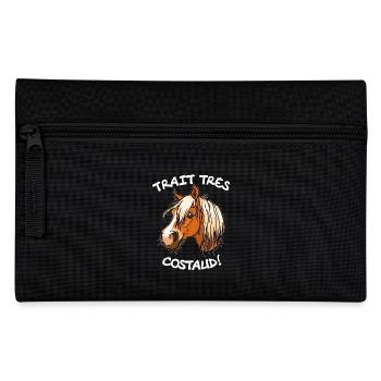 Cheval de trait comtois (texte blanc) - Trousse - noir - Devant