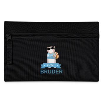 großer Bruder Bär - Federtasche - Schwarz - Vorne