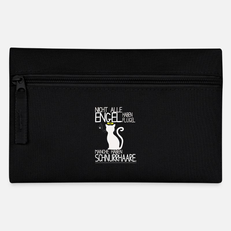 Katzen Shirt - Engel Schnurrhaare - Federtasche - Schwarz