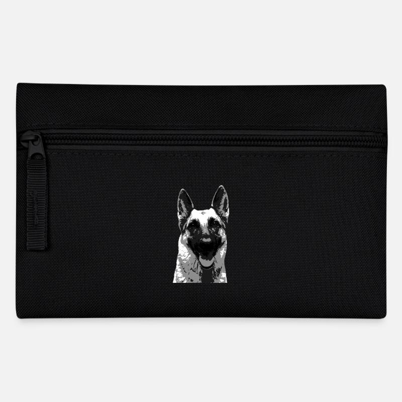 Schäferhund - deutscher Schäferhund Kopf Geschenk - Federtasche - Schwarz