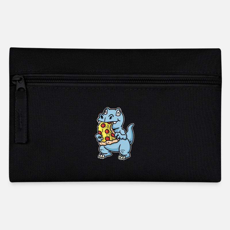 Dino avec pizza - Trousse - noir