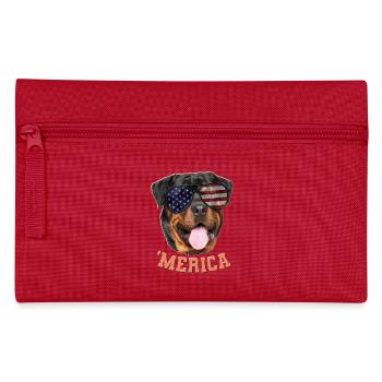 Merica Rottweiler Amerikanische Unabhängigkeitstag Geschenk - Federtasche - Rot - Vorne