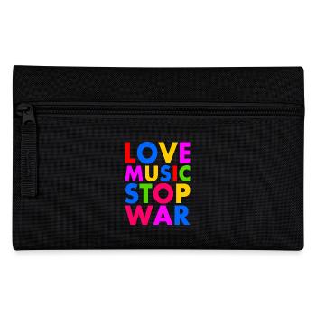 Love music stop war - Trousse - noir - Devant