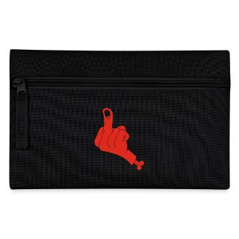 Severed hand and vulgarity (red) - Pencil Case - black - Front