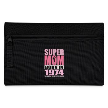 Mama Geburtstag 1974 | Super Mom - Federtasche - Schwarz - Vorne