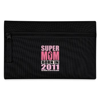 Mama Geburtstag 2011 | Super Mom - Federtasche - Schwarz - Vorne