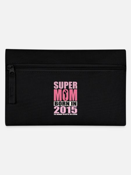 Mama Geburtstag 2015 | Super Mom - Federtasche - Schwarz