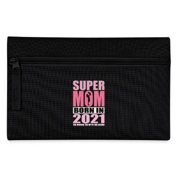 Mama Geburtstag 2021 | Super Mom - Federtasche - Schwarz - Vorne