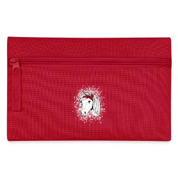 Cheval avec des flocons de neige - Trousse - rouge - Devant