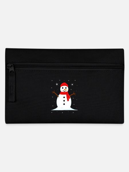 Schneemann Winter Weihnachten - Federtasche - Schwarz