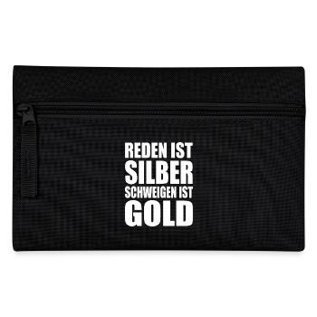 reden ist silber schweigen ist gold - Federtasche - Schwarz - Vorne