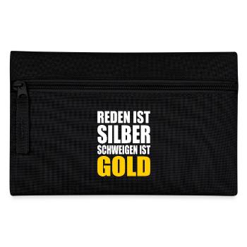 reden ist silber schweigen ist gold - Federtasche - Schwarz - Vorne