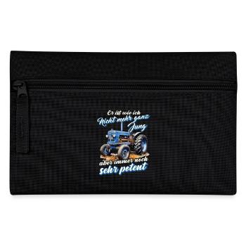 Traktor Geschenk für Landwirt Humor Alte Traktoren - Federtasche - Schwarz - Vorne
