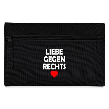Liebe gegen rechts - Federtasche - Schwarz - Vorne