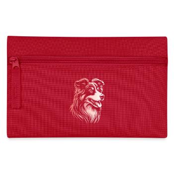 Australian Shepherd Traits 3 Gradient - Pencil Case - red - Front