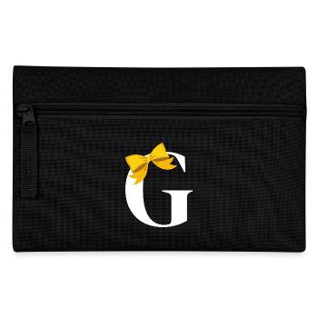 Letter G yellow bow - Pencil Case - black - Front