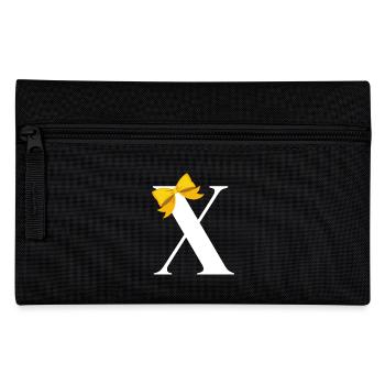 Letter x yellow bow - Pencil Case - black - Front
