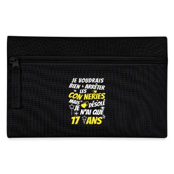 j'ai 17 ans / t-shirt anniversaire 17 ans - Trousse - noir - Devant
