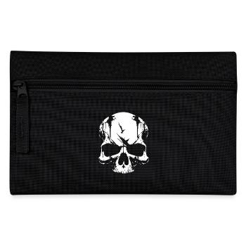 Totenkopf Pirat Rebell - Federtasche - Schwarz - Vorne