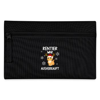 Rentier war aus Katze Weihnachten Lustige Sprüche - Federtasche - Schwarz - Vorne