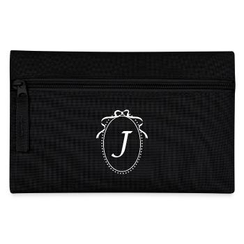 Vintage Letter i Ribbon - Gift Idea - Pencil Case - black - Front