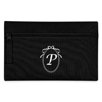 Vintage Letter p Band - Geschenkidee - Federtasche - Schwarz - Vorne