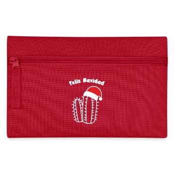 feliz navidad frohes fest Kaktus Weihnachtsmütze - Federtasche - Rot - Vorne