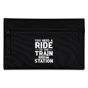 Train Lover Locomotive Model Railway - Pencil Case - black - Front