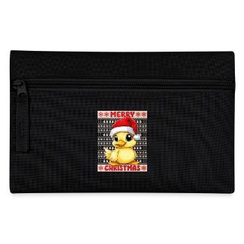 Ente Ugly Christmas Weihnachten Xmas Süß Niedlich - Federtasche - Schwarz - Vorne